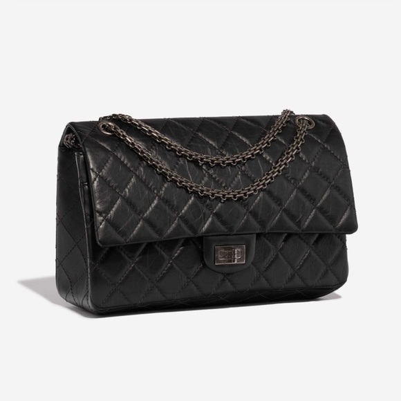 Chanel 2.55 Black Reissue Chain Shoulder Bag - Picture 1 of 16